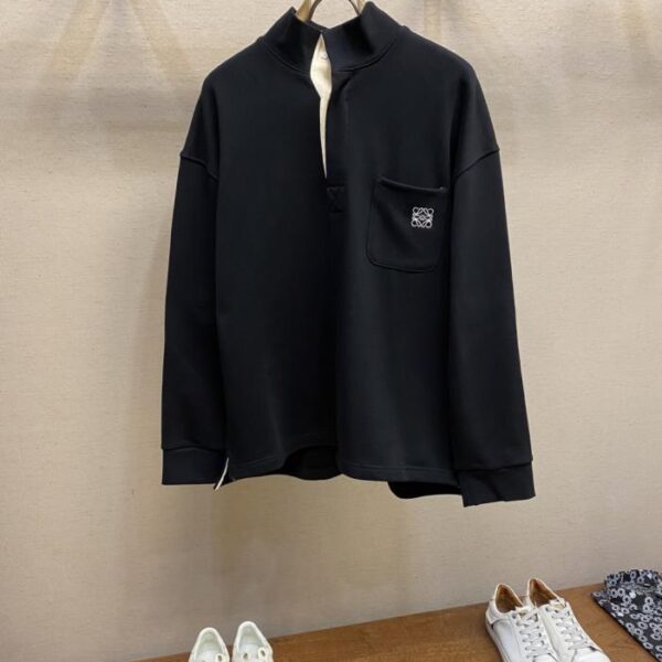 designer,replica,clothing,fake,1:1,lv,luxury,high quality Loewe Web Embroidery Polo Sweatshirt (TIB6R)