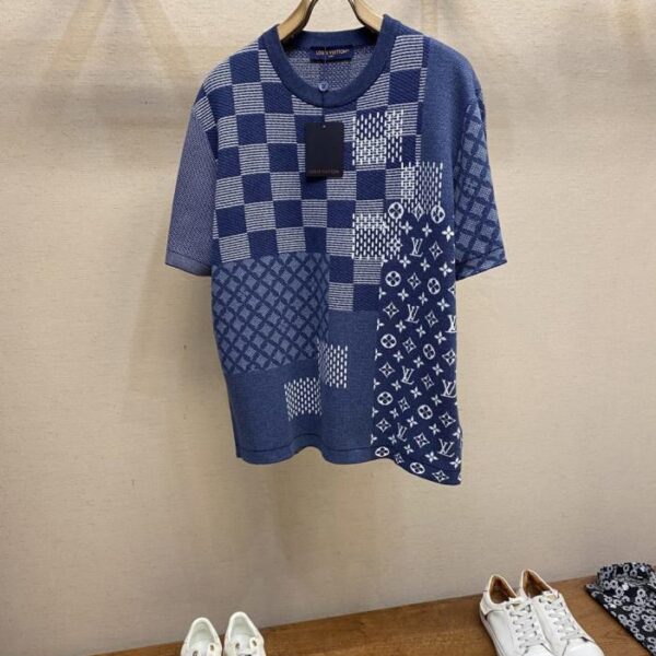 designer,replica,clothing,fake,1:1,lv,luxury,high quality LV Checkered Wool Short Sleeve (C7ETK)