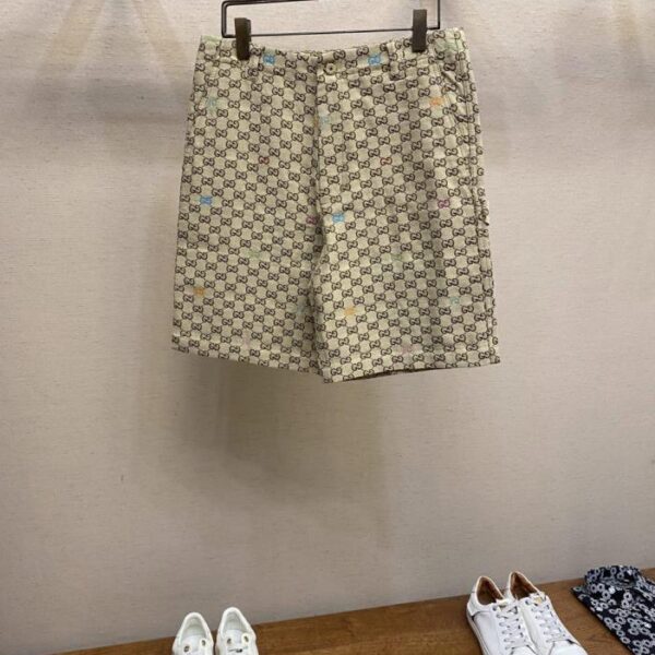 designer,replica,clothing,fake,1:1,lv,luxury,high quality Gucci’s new shorts are made of camel and dark brown GG canvas (LHXY8)