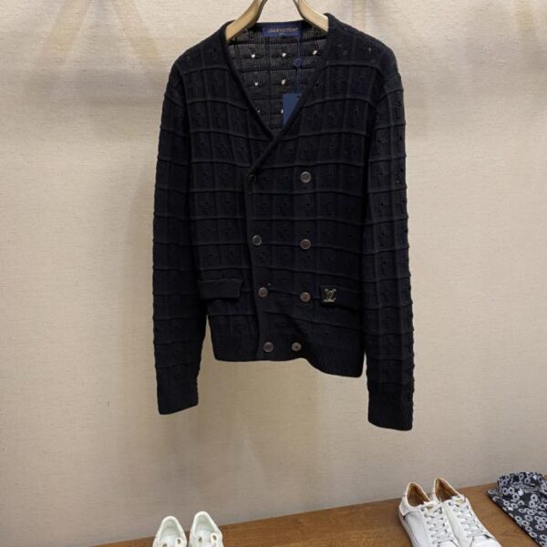 designer,replica,clothing,fake,1:1,lv,luxury,high quality LV double-breasted knit jacket (U5EUG)