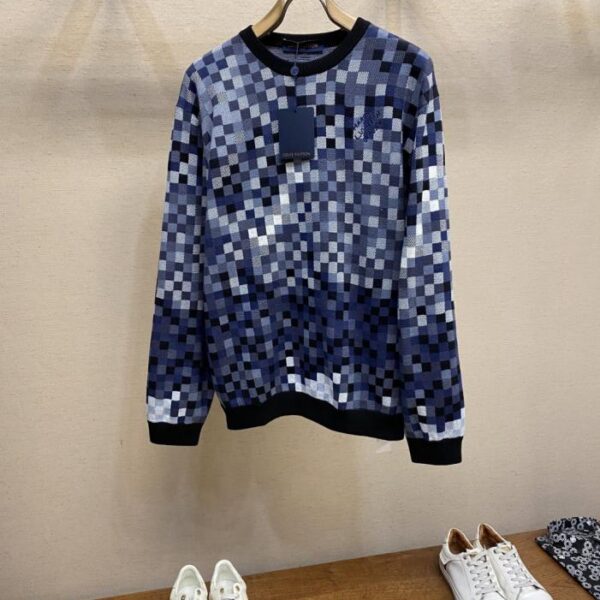 designer,replica,clothing,fake,1:1,lv,luxury,high quality LV round neck ribbed jacquard long-sleeved sweater (NV1TP)