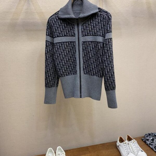 designer,replica,clothing,fake,1:1,lv,luxury,high quality [Women’s] Dior Autumn/Winter New Reversible Jacquard Letter Knit Cardigan Hoodie (RXWCG)