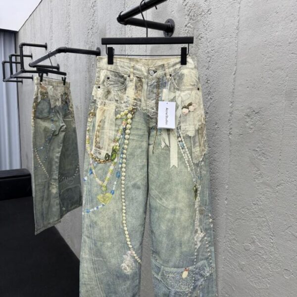 designer,replica,clothing,fake,1:1,lv,luxury,high quality Acne Studios 25SS Lace Jeans (583F8)
