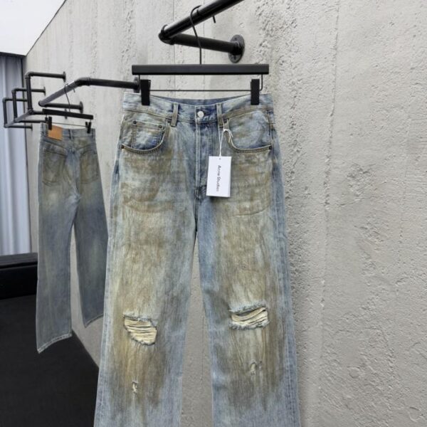 designer,replica,clothing,fake,1:1,lv,luxury,high quality Acne Studios Dirty Ink-Splattered Ripped Jeans (NPBYU)