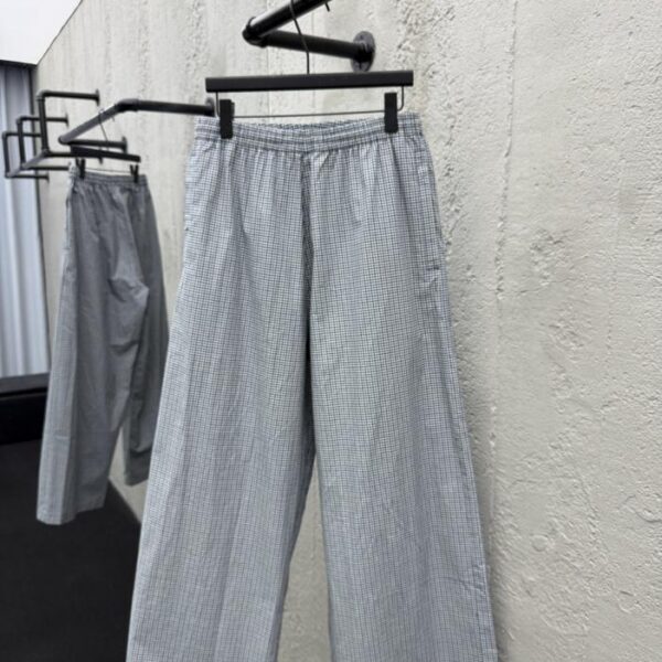 designer,replica,clothing,fake,1:1,lv,luxury,high quality Balenciag cotton and linen plaid trousers (OETCC)