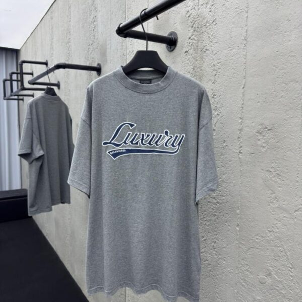 designer,replica,clothing,fake,1:1,lv,luxury,high quality Balenciaga LUXURY SCRIPT embroidered letter short sleeves (CXH7H)