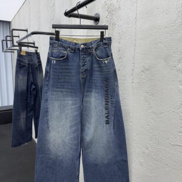 designer,replica,clothing,fake,1:1,lv,luxury,high quality Balenciaga jeans embroidered denim pants (39OHS)