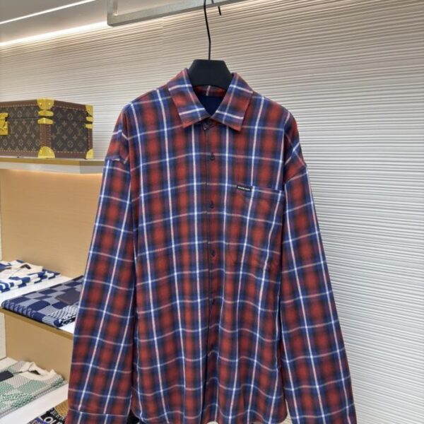 designer,replica,clothing,fake,1:1,lv,luxury,high quality Balenciaga Plaid Double-Layer Shirt Jacket (X9WIZ)