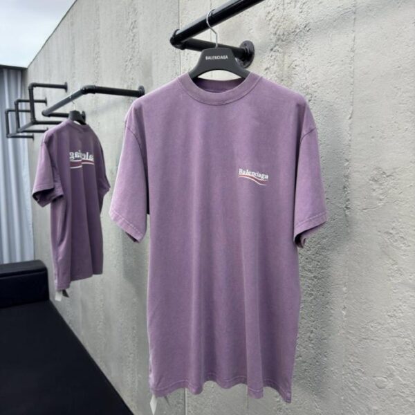 designer,replica,clothing,fake,1:1,lv,luxury,high quality Balenciaga washed cola wave letter print short sleeves (KGQCE)
