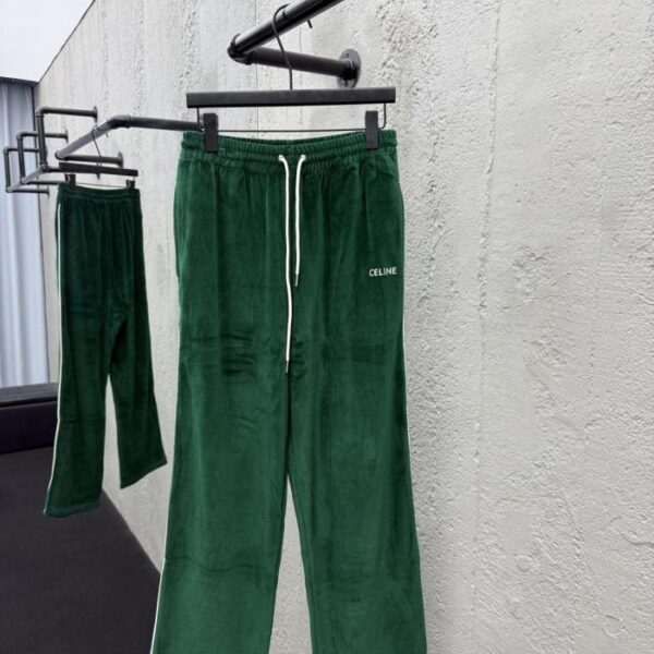 designer,replica,clothing,fake,1:1,lv,luxury,high quality CELINE velvet lettering trousers (8ZCDF)