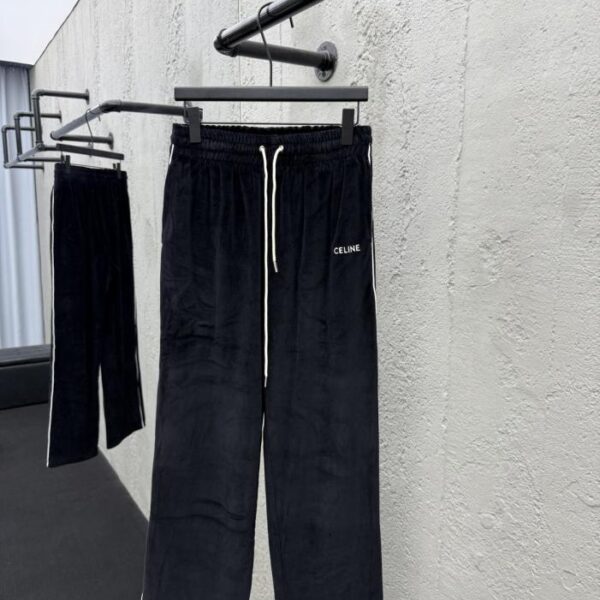 designer,replica,clothing,fake,1:1,lv,luxury,high quality CELINE velvet lettering trousers (JX5K0)