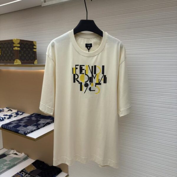designer,replica,clothing,fake,1:1,lv,luxury,high quality FENDI letter print embroidered short sleeves (B9Z0K)