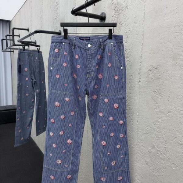 designer,replica,clothing,fake,1:1,lv,luxury,high quality LOUIS VUITTON Pecan Cherry Blossom Rhinestone Pants (G248Y)