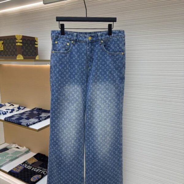 designer,replica,clothing,fake,1:1,lv,luxury,high quality LOUIS VUITTON all-over printed flared jeans (6U8BR)