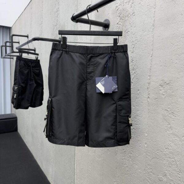 designer,replica,clothing,fake,1:1,lv,luxury,high quality PRADA cargo pocket triangle label shorts (ZMWT8)