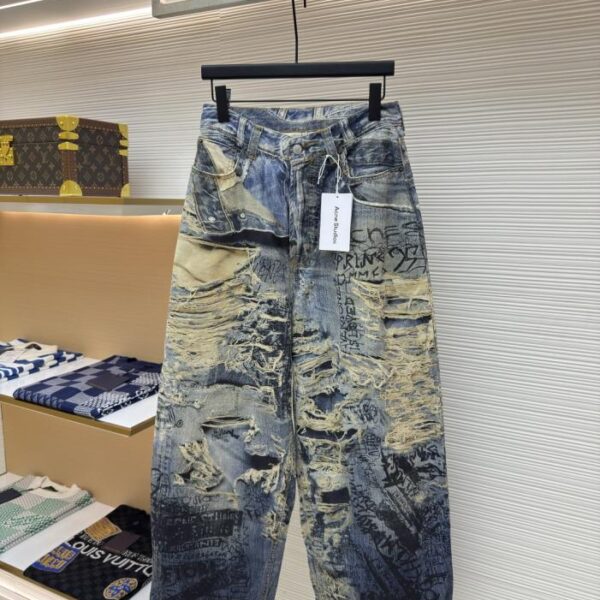 designer,replica,clothing,fake,1:1,lv,luxury,high quality Acne Studios 3D ripped and brushed jeans (TSUJU)