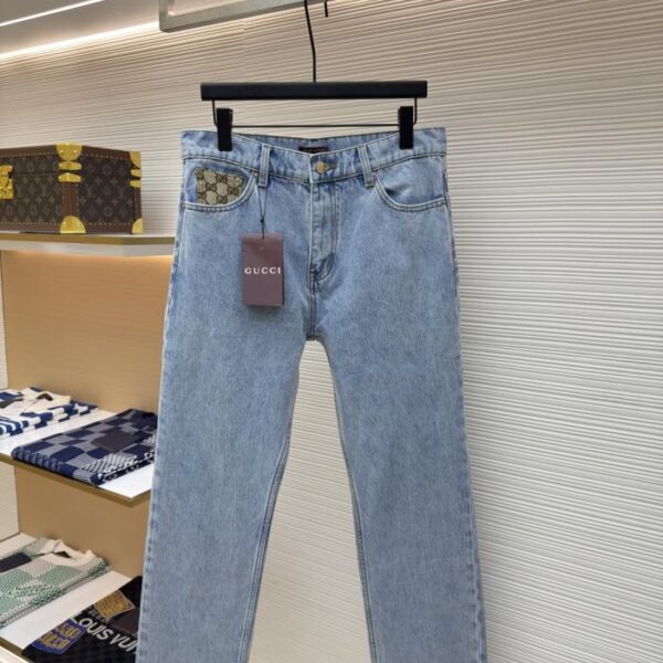 designer,replica,clothing,fake,1:1,lv,luxury,high quality GUCCI Gucci Pocket Print Straight Jeans (VNSXC)