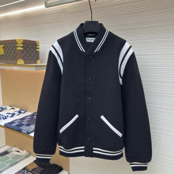 designer,replica,clothing,fake,1:1,lv,luxury,high quality SAINT LAURENT Leather Jacquard Tweed Jacket (VOXP1)