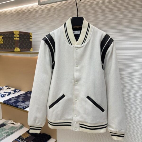 designer,replica,clothing,fake,1:1,lv,luxury,high quality SAINT LAURENT Leather Jacquard Tweed Jacket (EX236)