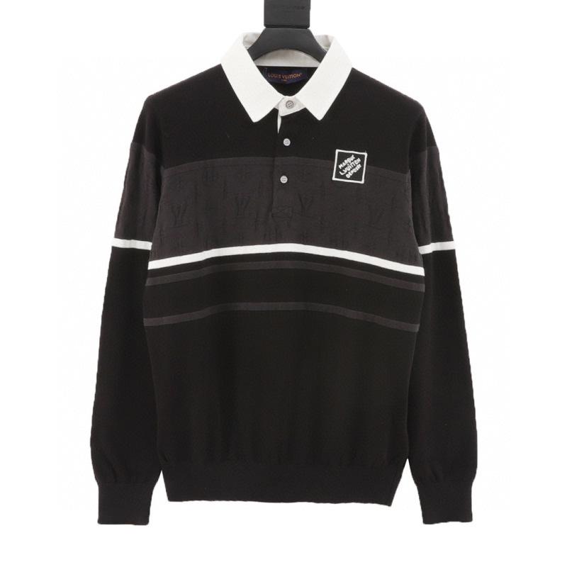 designer,replica,clothing,fake,1:1,lv,luxury,high quality LV dark pattern splicing jacquard long-sleeved polo shirt sweatshirt (2AB5) designer,replica,clothing,fake,1:1,lv,luxury,high quality LV dark pattern splicing jacquard long-sleeved polo shirt sweatshirt (2AB5)