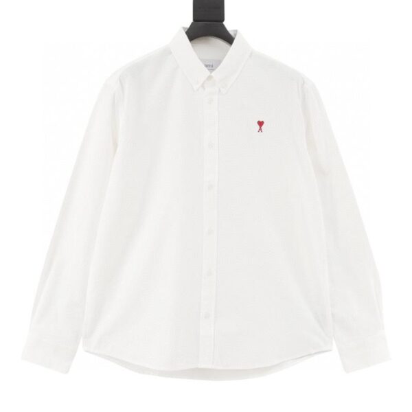 designer,replica,clothing,fake,1:1,lv,luxury,high quality AMI Paris Little Heart Embroidered Long Sleeve Shirt (0405)
