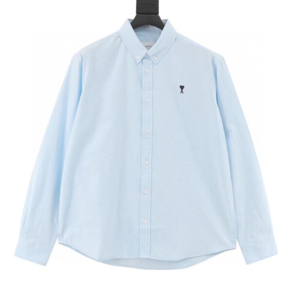 designer,replica,clothing,fake,1:1,lv,luxury,high quality AMI Paris Little Heart Embroidered Long Sleeve Shirt (B69A)