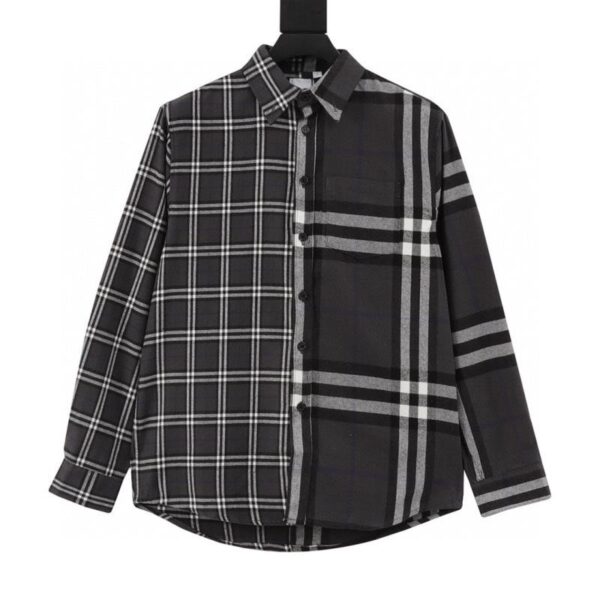 designer,replica,clothing,fake,1:1,lv,luxury,high quality Burberry Double Brushed Striped Check Classic Shirt (EB01)