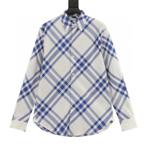 designer,replica,clothing,fake,1:1,lv,luxury,high quality Burberry Large Check Cotton Long Sleeve Shirt (8B72)