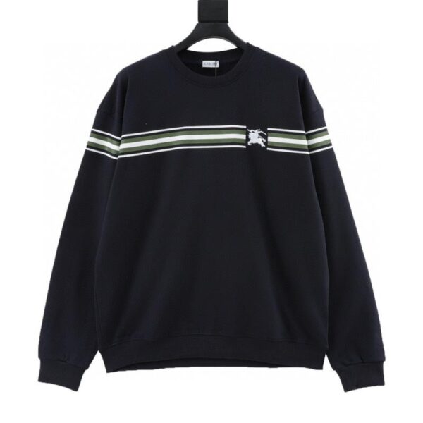 designer,replica,clothing,fake,1:1,lv,luxury,high quality Burberry Horse Logo Embroidered Couple’s Striped Sweatshirt (A091)