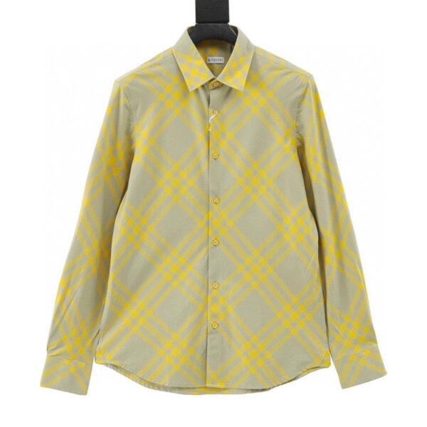 designer,replica,clothing,fake,1:1,lv,luxury,high quality Burberry Check Cotton Long Sleeve Shirt (1CD1)