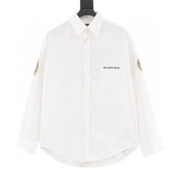 designer,replica,clothing,fake,1:1,lv,luxury,high quality Balenciaga Armband Embroidered Badge Long Sleeve Shirt (5541)