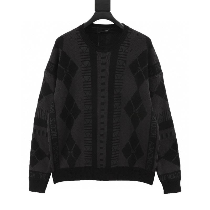 designer,replica,clothing,fake,1:1,lv,luxury,high quality Balenciaga geometric pattern round neck knitted sweater (0E21) designer,replica,clothing,fake,1:1,lv,luxury,high quality Balenciaga geometric pattern round neck knitted sweater (0E21)