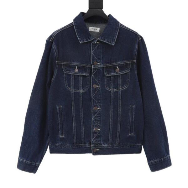 designer,replica,clothing,fake,1:1,lv,luxury,high quality Celine Paris back patch denim jacket (4FBE)