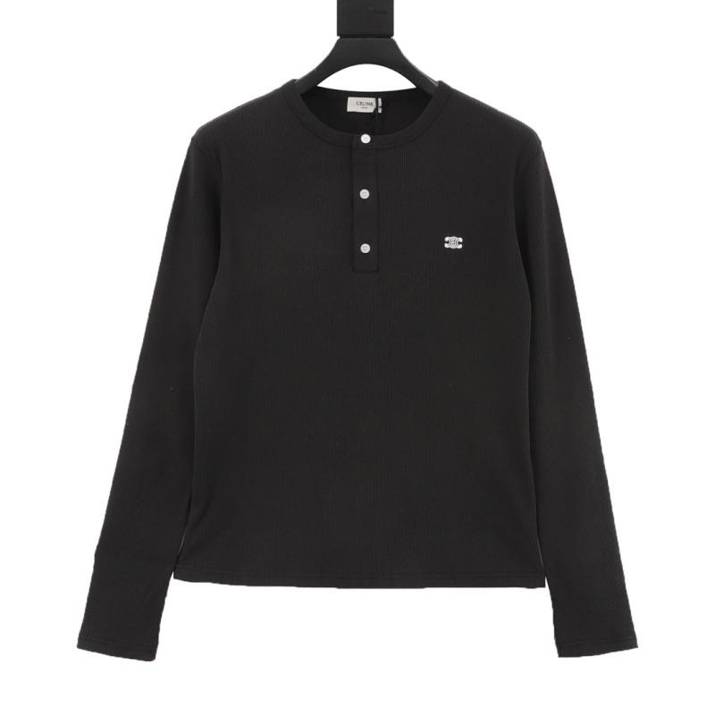 designer,replica,clothing,fake,1:1,lv,luxury,high quality Celine three-button half-open henley collar TRIOMPH embroidered long-sleeved T-shirt (B6C5) designer,replica,clothing,fake,1:1,lv,luxury,high quality Celine three-button half-open henley collar TRIOMPH embroidered long-sleeved T-shirt (B6C5)