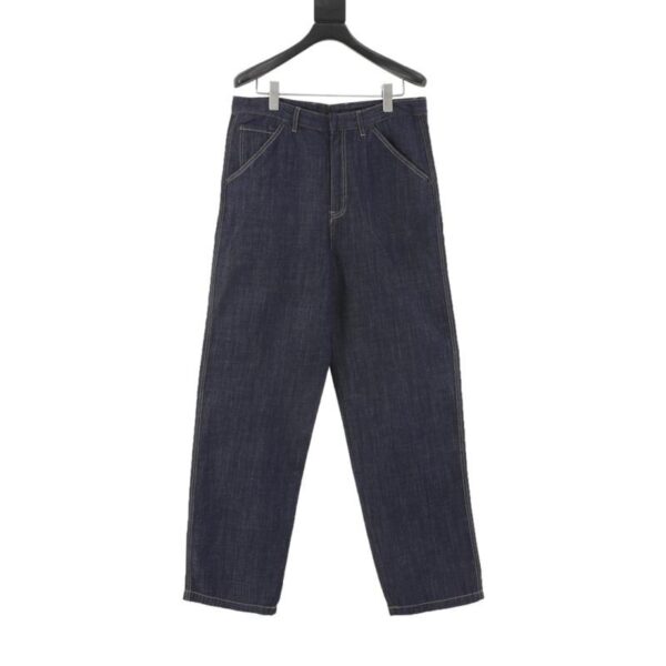 designer,replica,clothing,fake,1:1,lv,luxury,high quality PRADA solid color zipper denim trousers (9EB1)