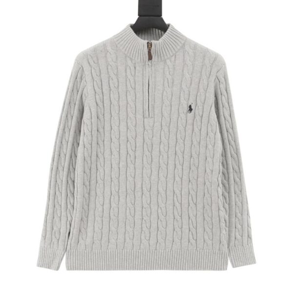 designer,replica,clothing,fake,1:1,lv,luxury,high quality RALPH LAUREN R92 Pony Logo Cable Half-Zip Sweater (9089)