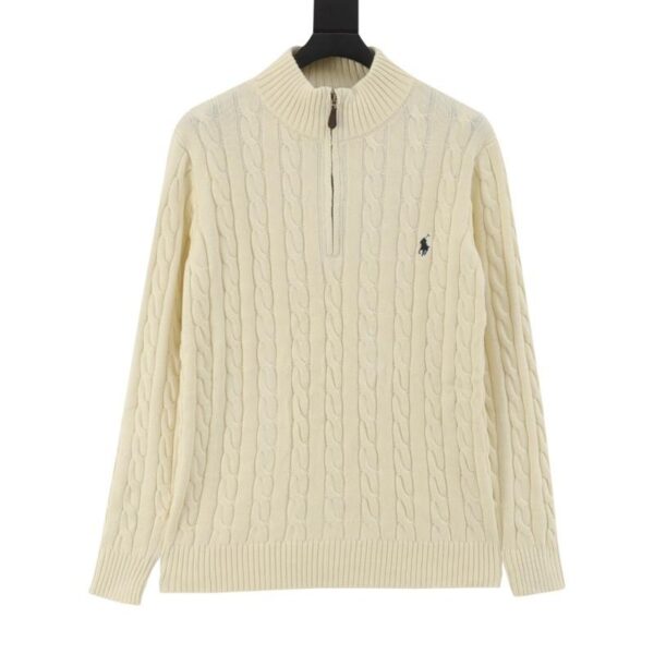 designer,replica,clothing,fake,1:1,lv,luxury,high quality RALPH LAUREN R92 Pony Logo Cable Half-Zip Sweater (CCD5)