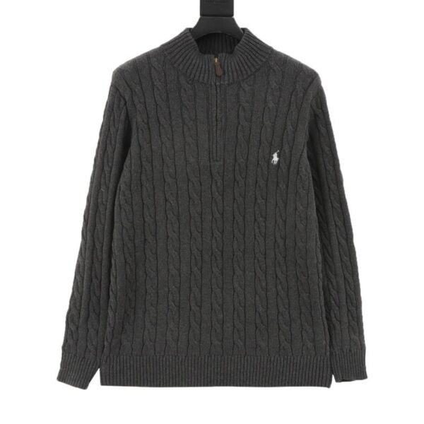 designer,replica,clothing,fake,1:1,lv,luxury,high quality RALPH LAUREN R92 Pony Logo Cable Half-Zip Sweater (D3DC)