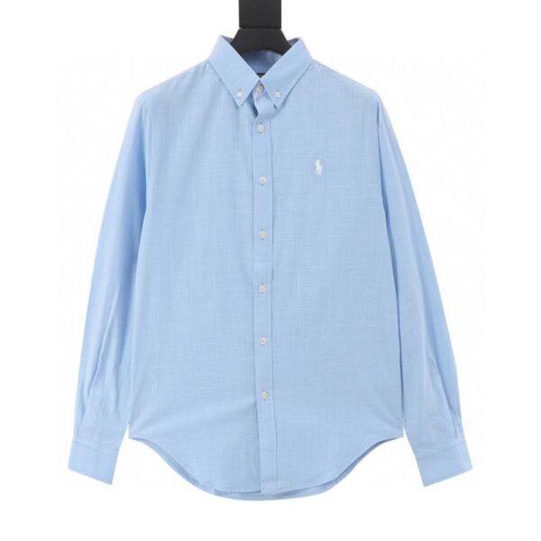 designer,replica,clothing,fake,1:1,lv,luxury,high quality RALPH LAUREN pony logo embroidered lightweight long-sleeved shirt (6A08)