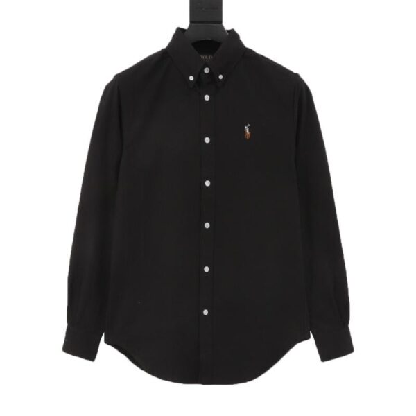designer,replica,clothing,fake,1:1,lv,luxury,high quality Ralph Lauren R61 Oxford-woven colorful horse logo embroidered button-down lapel classic long-sleeved casual shirt (5EF8)
