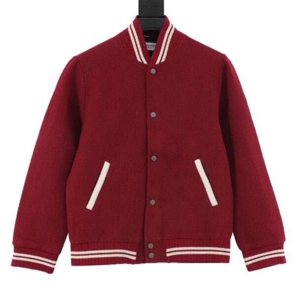 designer,replica,clothing,fake,1:1,lv,luxury,high quality Saint Laurent Paris Signature Baseball Jacket (F9E1)