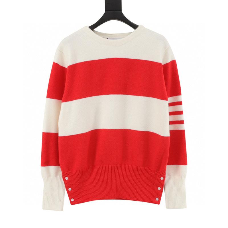 designer,replica,clothing,fake,1:1,lv,luxury,high quality TB New Year Limited Edition Red Striped Crew Neck Sweater with Side Slits (7D3A) designer,replica,clothing,fake,1:1,lv,luxury,high quality TB New Year Limited Edition Red Striped Crew Neck Sweater with Side Slits (7D3A)