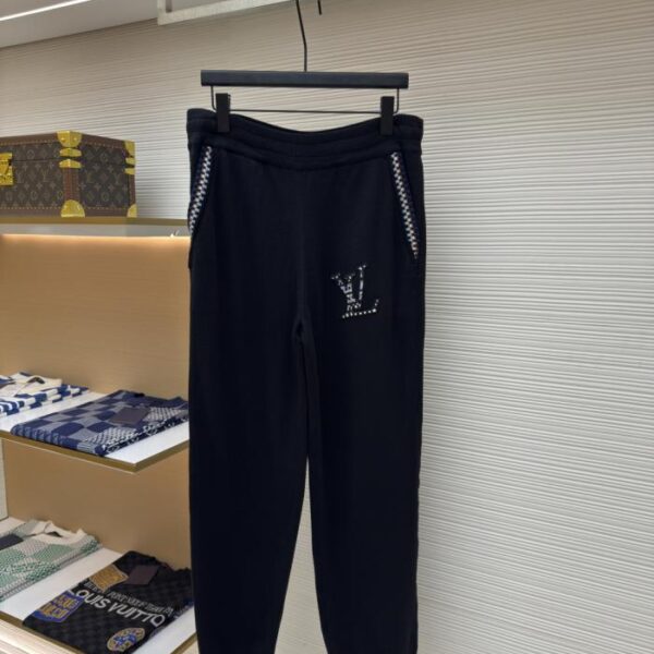 designer,replica,clothing,fake,1:1,lv,luxury,high quality LOUIS VUITTON LOGO embroidered elastic waist trousers (R2575)