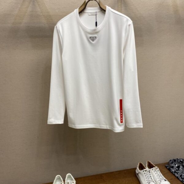 designer,replica,clothing,fake,1:1,lv,luxury,high quality Prada Unisex Round Neck Long Sleeve T-Shirt