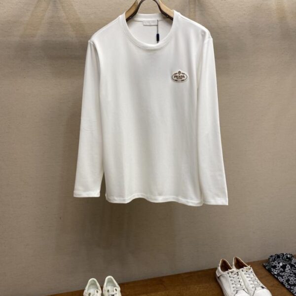 designer,replica,clothing,fake,1:1,lv,luxury,high quality Prada Unisex Round Neck Long Sleeve T-Shirt