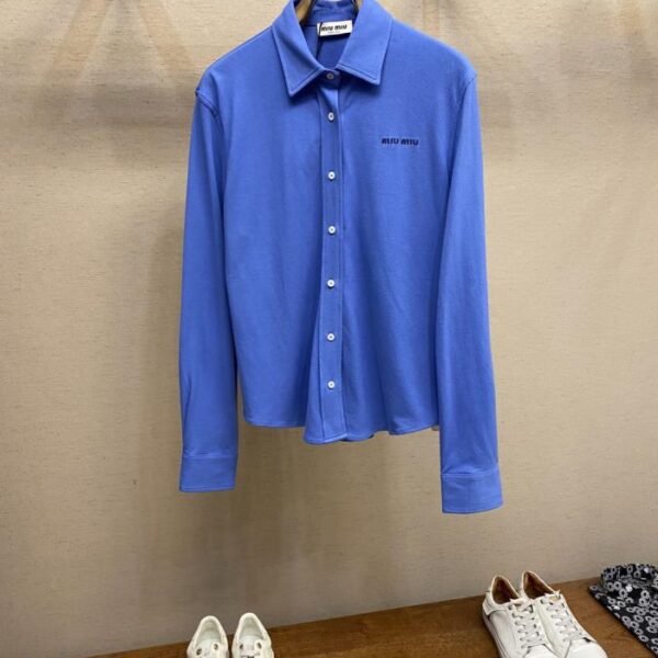 designer,replica,clothing,fake,1:1,lv,luxury,high quality Miu Miu cotton piqué shirt