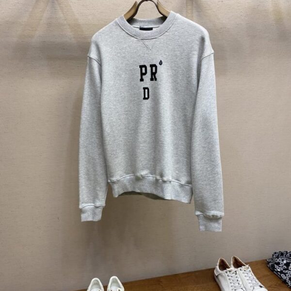 designer,replica,clothing,fake,1:1,lv,luxury,high quality Prada Short Letter Crew Neck Sweatshirt