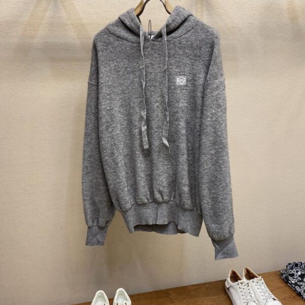 designer,replica,clothing,fake,1:1,lv,luxury,high quality Loewe embroidered small logo wool loop-knit hoodie