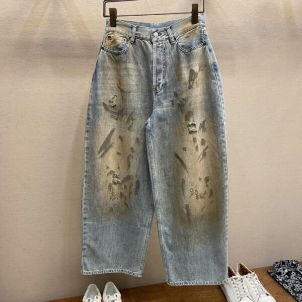 designer,replica,clothing,fake,1:1,lv,luxury,high quality Acne Studios distressed and ripped jeans with back leather pockets