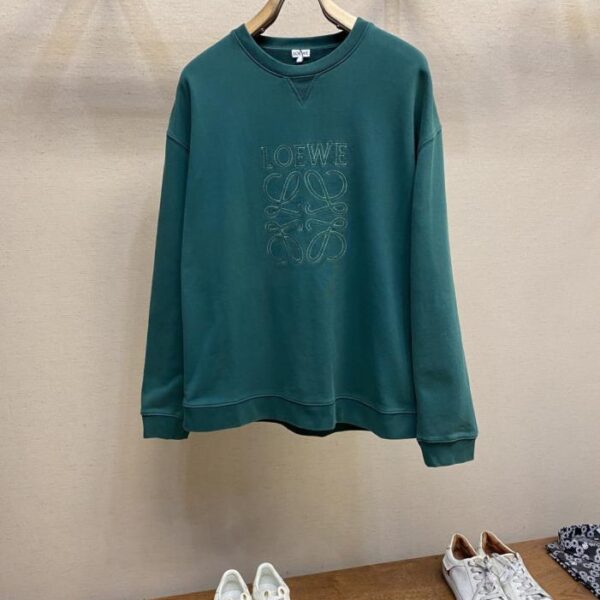 designer,replica,clothing,fake,1:1,lv,luxury,high quality Loewe LOE zigzag patch crew neck sweatshirt